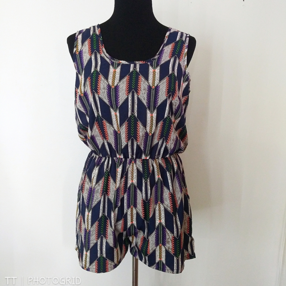 *3 for $15* Mint Green chevron print shorts romper